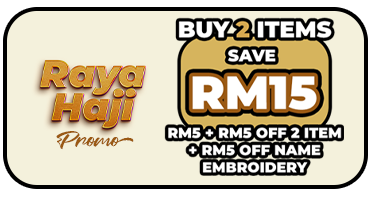 Buy 2 Get RM5 Off + RM5 Off + RM5 Off 1 Line Name Embroidery